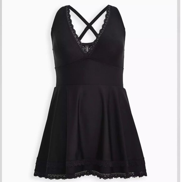 Plus Size 3X TORRID Black One Piece Wire Free Swimsuit Swim womens - Picture 5 of 5